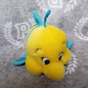 Disney World Flounder Plush The Little Mermaid Vintage Y2K 90s Yellow Blue